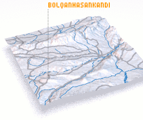 3d view of Bolqān Ḩasan Kandī