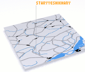 3d view of Staryye Shikhany