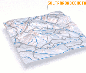 3d view of Solţānābād-e Cheţāq