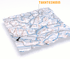 3d view of Takht-e Shīrīn