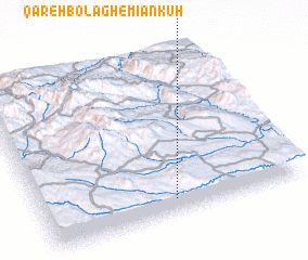 3d view of Qareh Bolāgh-e Mīānkūh