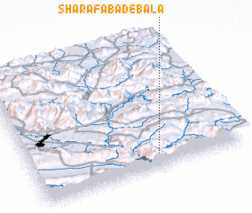 3d view of Sharafābād-e Bālā