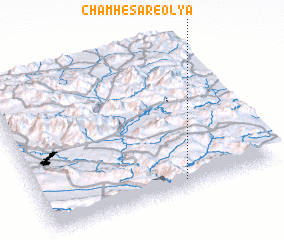 3d view of Cham Ḩeşār-e ‘Olyā