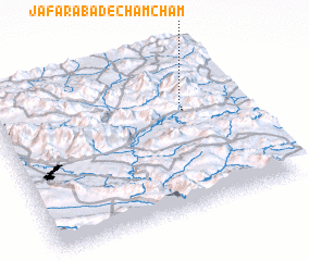 3d view of Ja‘farābād-e Chamcham