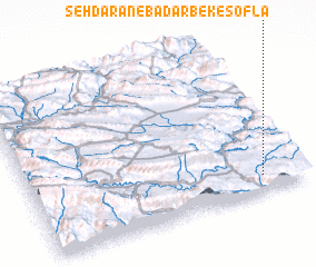 3d view of Seh Dārān-e Badarbek-e Soflá