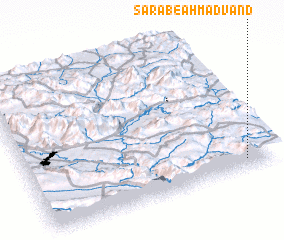 3d view of Sarāb-e Aḩmadvand