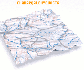 3d view of Chahār Qal‘eh-ye Vosţá