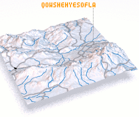 3d view of Qowsheh-ye Soflá