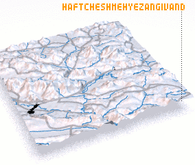 3d view of Haft Cheshmeh-ye Zangīvand