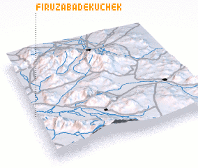 3d view of Fīrūzābād-e Kūchek