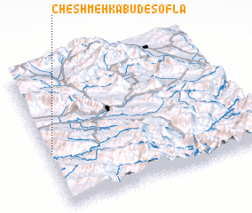 3d view of Cheshmeh Kabūd-e Soflá