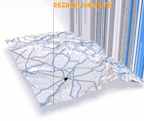 3d view of Reẕāqolī Qeshlāq