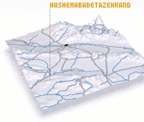 3d view of Hāshemābād-e Tāzeh Kand