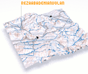 3d view of Reẕāābād-e Mīān Volān