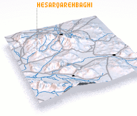 3d view of Ḩeşār Qareh Bāghī