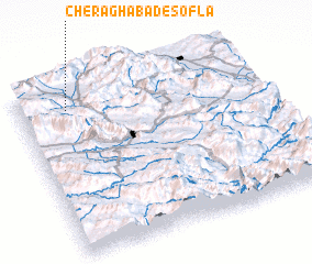 3d view of Cherāghābād-e Soflá