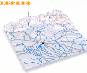 3d view of Gardaneh-ye Sorkheh-ye Moḩammad Khān