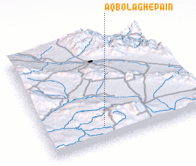 3d view of Āq Bolāgh-e Pā\