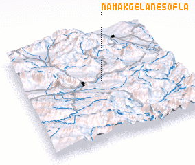 3d view of Namakgelān-e Soflá