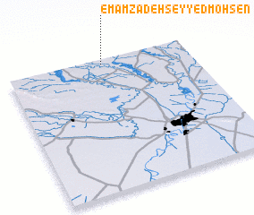 3d view of Emāmzādeh Seyyed Moḩsen