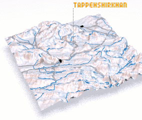 3d view of Tappeh Shīr Khān