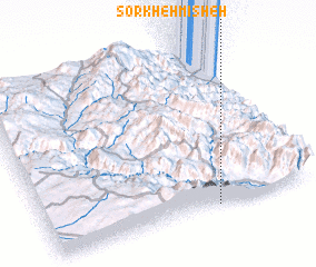 3d view of Sorkheh Mīsheh