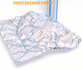 3d view of Emāmzādeh Kafsh Kūh