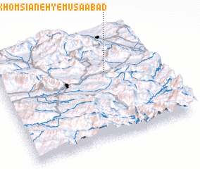 3d view of Khomsīāneh-ye Mūsáābād