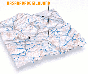 3d view of Ḩasanābād-e Gīlāvand