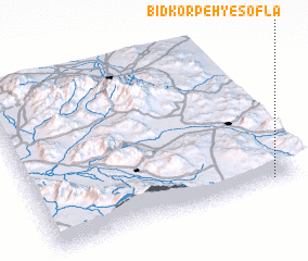 3d view of Bīd Korpeh-ye Soflá