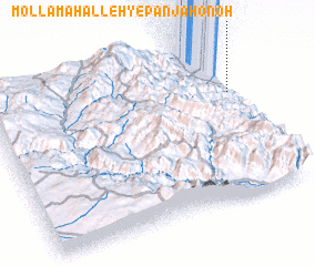 3d view of Mollā Maḩalleh-ye Panjāh-o-noh