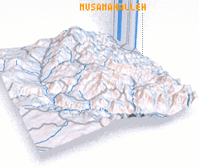 3d view of Mūsá Maḩalleh