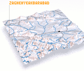 3d view of Zāgheh-ye Akbarābād