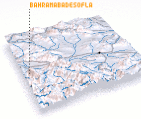 3d view of Bahrāmābād-e Soflá