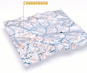 3d view of Chahār Bāgh