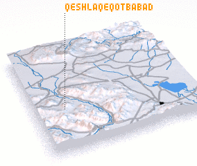 3d view of Qeshlāq-e Qoţbābād