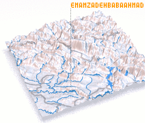 3d view of Emamzādeh Bābā Ahmad