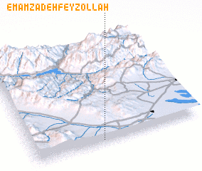 3d view of Emāmzādeh Feyẕollah