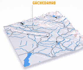 3d view of Gach-e Dam Āb