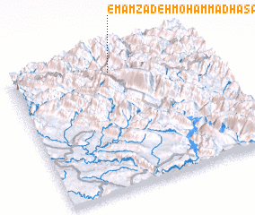 3d view of Emāmzādeh Moḩammad Ḩasan