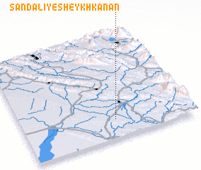 3d view of Şandalī-ye Sheykh Kan‘ān