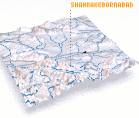 3d view of Shahrak-e Bornābād