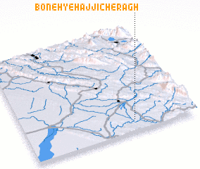 3d view of Boneh-ye Ḩājjī Cherāgh