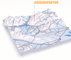 3d view of Gerdū Poshteh