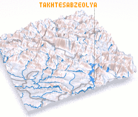 3d view of Takht-e Sabz-e ‘Olyā