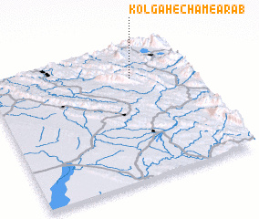 3d view of Kol Gāh-e Cham-e ‘Arab