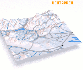 3d view of Ūch Tappeh