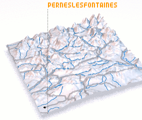 3d view of Pernes-les-Fontaines