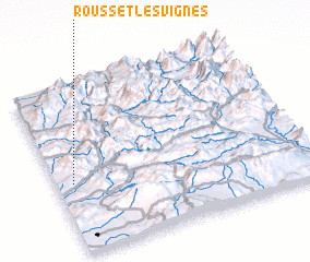 3d view of Rousset-les-Vignes