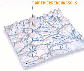 3d view of Saint-Pierre-de-Vassols